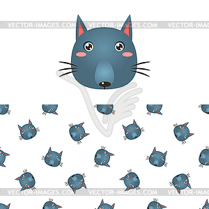 Wolf Head Icon And Pattern - vector image