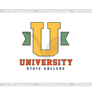 Big U Letter Logo - vector clipart