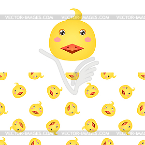 Chicken Head Icon And Pattern - stock vector clipart