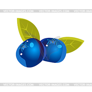 Bilberry Flat Sticker - vector image