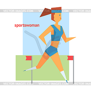 Спортсменка Абстрактный рисунок - векторизованное изображение клипарта