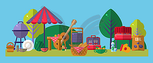 Picnic Outside Objects Collection - vector clipart