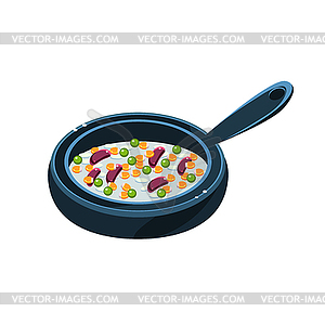 Chili Con Carne In Pan - color vector clipart