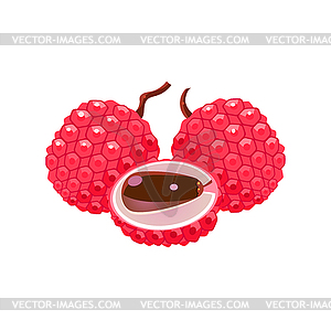 Lychee Flat Sticker - vector clipart