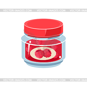 Малиновое варенье в прозрачной Jar - изображение в векторе