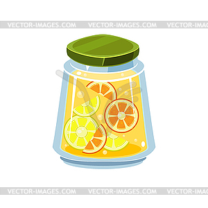 Leman Jam In Transparent Jar - vector image