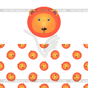 Lion Head Icon And Pattern - vector clipart