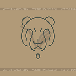 Abstract Line Drawing Of Bear Head - vector image