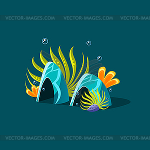 Algae And Blue Coral - vector image