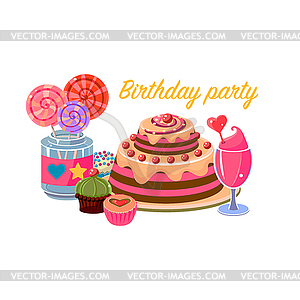 Birthday Party Sweets Collection - vector clip art