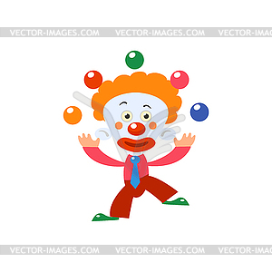 Clown Juggling Simplified - stock vector clipart