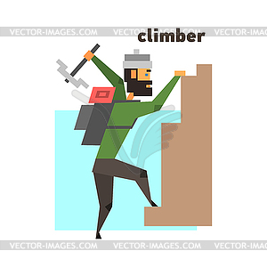 Rock Climber Abstract Figure - vector clip art