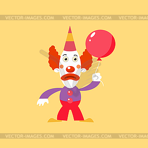 Unhappu клоун Холдинг шар - изображение в векторном виде
