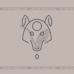 Абстрактный рисунок линии волчьей головы - изображение в векторном формате