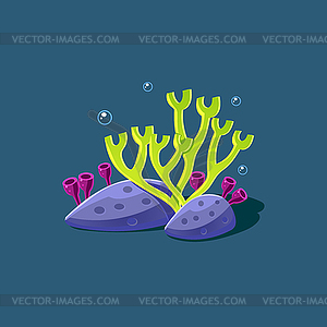 Antler Coral And Polyp - vector clipart