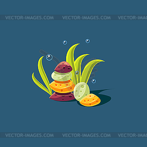 Seagrass And Rock Pile - vector image