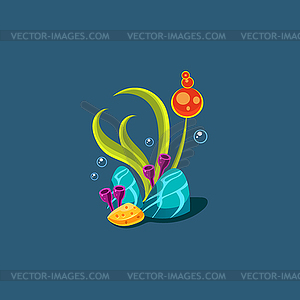 Seagrass And Corals - vector EPS clipart