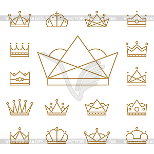 Корона комплект иконок - векторное изображение