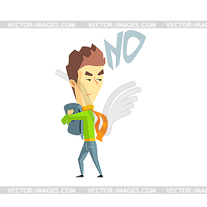 Greedy Boy Emotion Icon - vector clip art