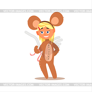 Girl Desguised As Mouse - vector image