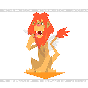 Circus Trained Lion - vector clipart