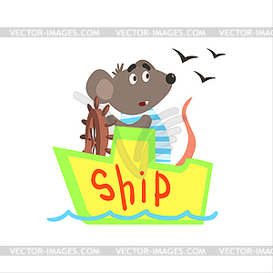 Mause Sailing On Ship - vector image