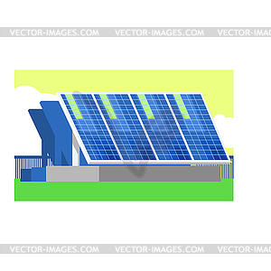 Альтернативные источники энергии Солнечные панели - векторное изображение