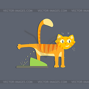 Cat Peeing Image - vector clipart