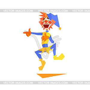 Circus Mocking Clown Performing - color vector clipart