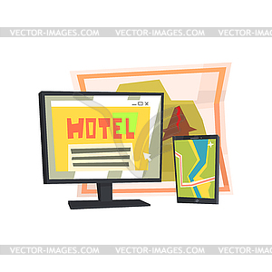 Trip Plannins Set Of Items - vector clip art