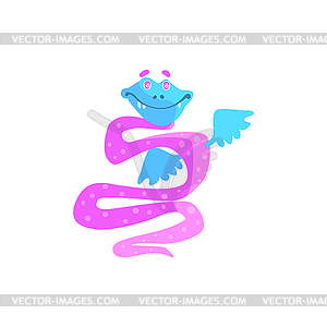 Snake Purple Childish Monster - vector clipart