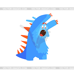 Furry Childish Monster Chasing - vector image