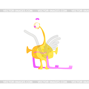 One-eyed Yellow Childish Monster - vector image