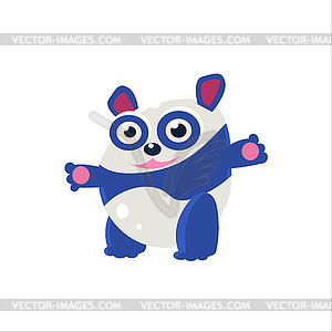 Blue Panda Bear - color vector clipart