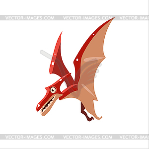 Pterodactyl Mid-air Flat - vector clipart / vector image