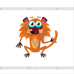 Big-eyed Monkey Flat - vector clipart