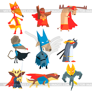 Super Hero Animals Collection - vector clipart / vector image