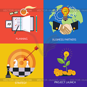 Business banners. business partners, strategy, - vector clipart