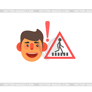 Traffic Code Pedestrian Crossing - vector clipart / vector image