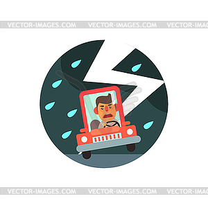 Traffic Code Slippery Road - vector image