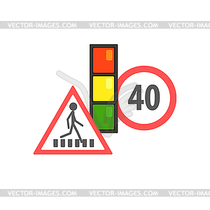 Traffic Code Limiting Signs - vector image