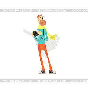 Photographer With Camera - vector clipart