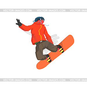 Snowboarder Mid-air - vector clip art