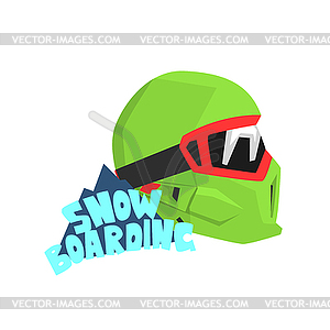 Snowboarding Helmet With Logo - vector image