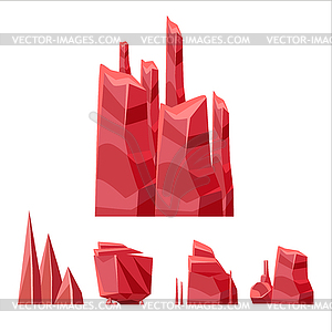 Red Rock Elements Set - vector clipart