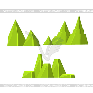 Green Rock Elements Set - vector clipart / vector image