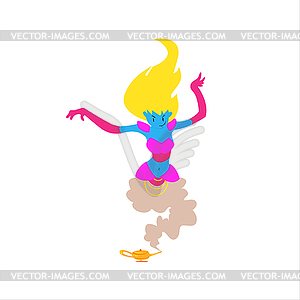 Blue Skin Женщина Genie - иллюстрация в векторном формате
