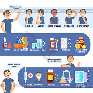 Flu And Cold Infographics - vector image