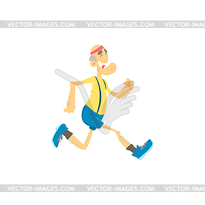 Old Man Jogging - vector clipart