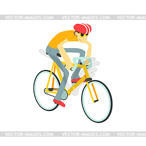 Man Racing On Bicycle - vector EPS clipart